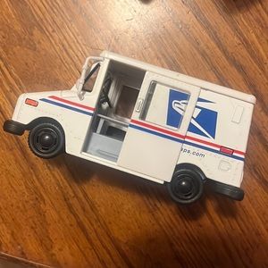 Pull back die cast metal LLV postal vehicle toy